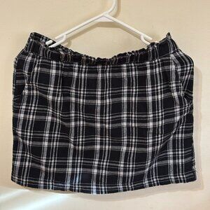 Full Tilt Black and White Plaid Mini Skirt; fits sizes medium and large